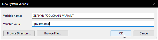 Adding Zephyr toolchain variable